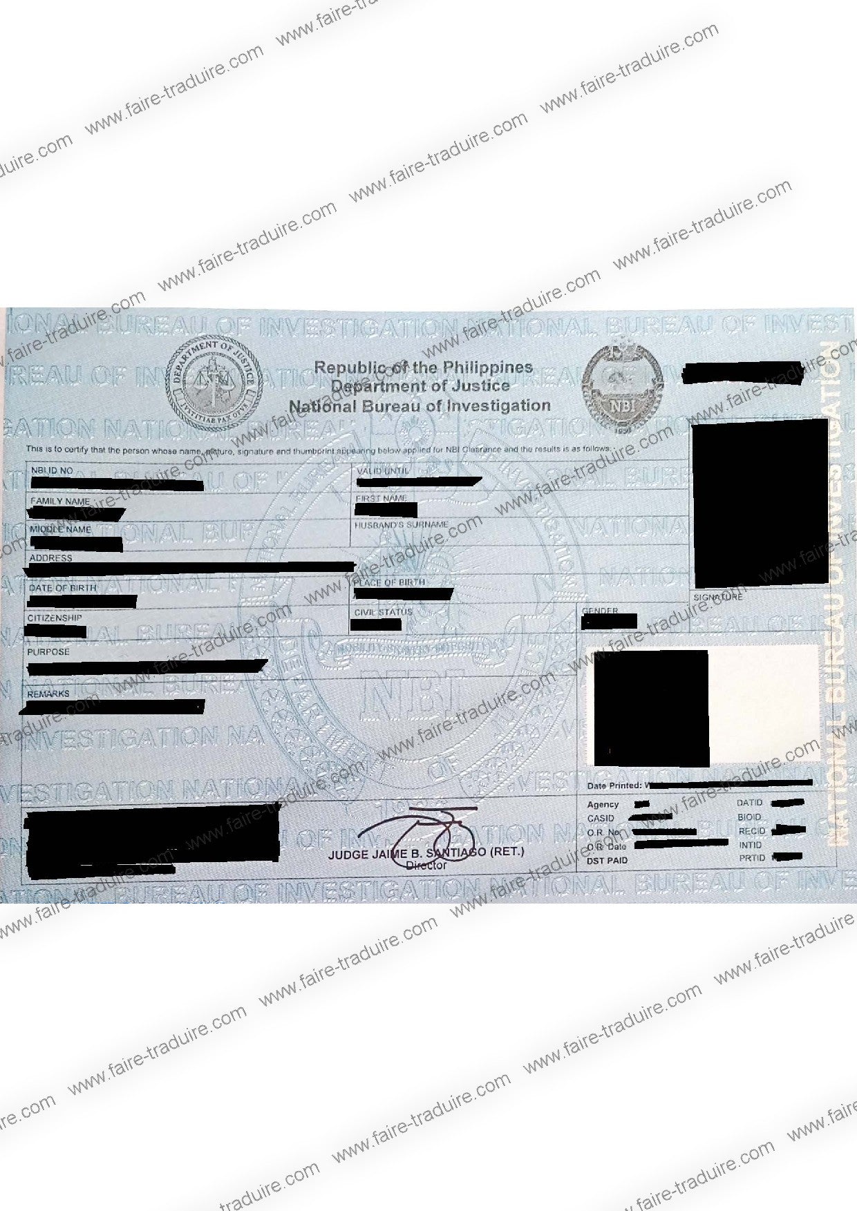 Traduction assermentée vers le français de casier judiciaire étranger